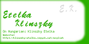 etelka klinszky business card